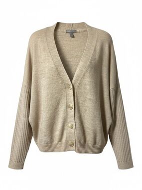ASOS Button Up Cardigan Women’s Size 14 Oatmeal Cream Beige V Neck